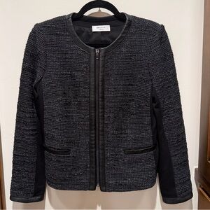 Bailey44 Edith Jacket Black tweed style w/ faux leather lining style size 6 NWOT